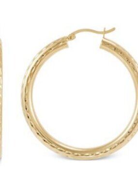 Giani Bernini Textured Tube Medium Hoop Earrings, 40mm, - Silver